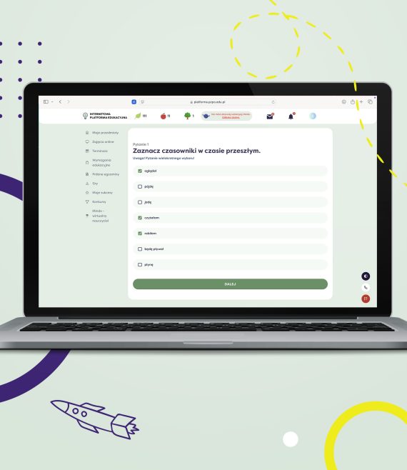 Przykładowe zadanie interaktywne z edukacji wczesnoszkolnej na Internetowej Platformie Edukacyjnej dla uczniów 2 klasy szkoły podstawowej.