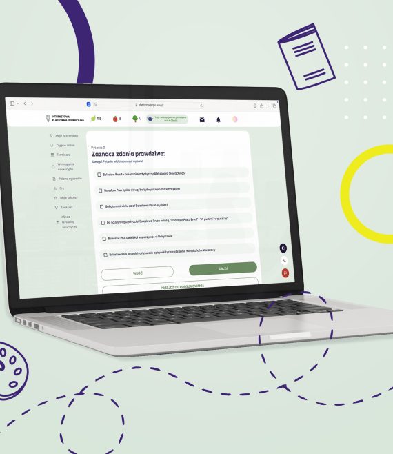 Przykładowe zadanie interaktywne na Internetowej Platformie Edukacyjnej dla uczniów 5 klasy szkoły podstawowej.