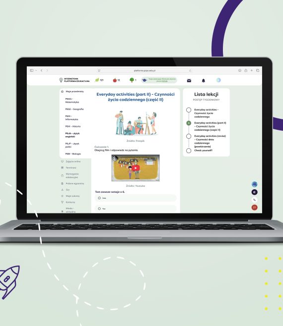 Internetowa Platforma Edukacyjna - przykładowa lekcja z języka angielskiego dla 6 klasy szkoły podstawowej.