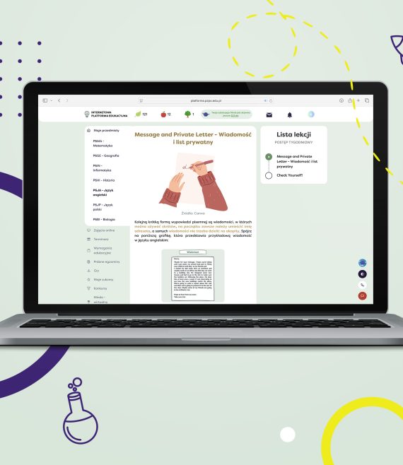 Internetowa Platforma Edukacyjna - przykładowa lekcja z języka angielskiego dla 7 klasy szkoły podstawowej.