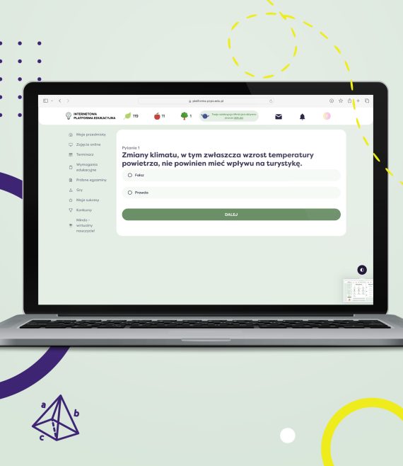 Przykładowe zadanie interaktywne na Internetowej Platformie Edukacyjnej dla uczniów 7 klasy szkoły podstawowej.