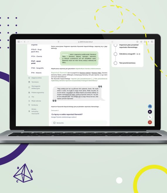 Internetowa Platforma Edukacyjna - przykładowa lekcja dla 7 klasy szkoły podstawowej.